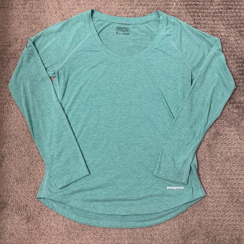 PATAGONIA Nine Trails Long-Sleeve Shirt Beryl Green MEDIUM